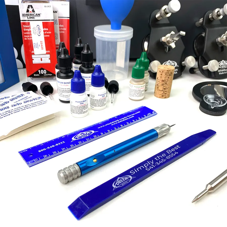 Delta Kits EZ-450D Mobile Pro — priekinio stiklo remonto rinkinys